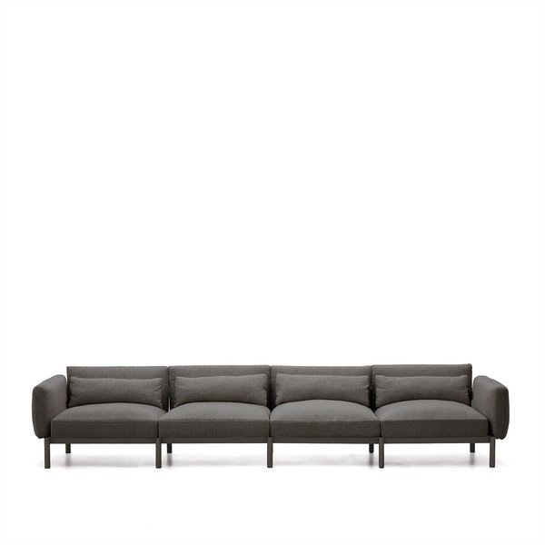 Tmavosivá záhradná modulárna pohovka 370 cm Sorells – Kave Home-image-3