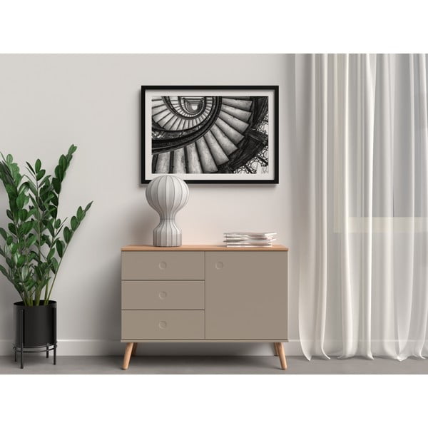 Hnedá nízka komoda v dekore duba 109x79 cm Dot – Tenzo-image-1