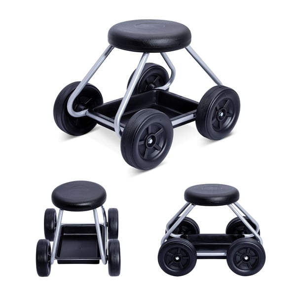 Čierna/sivá záhradná stolička Secura – Maximex-image-3