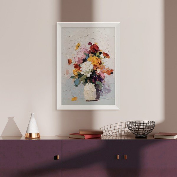 Tlačený obraz s rámom 56x75 cm White Vase – Styler-image-1