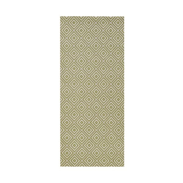 Zelený vonkajší koberec NORTHRUGS Karo, 80 × 200 cm