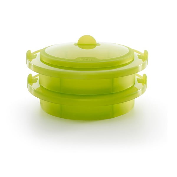 Zelená silikónová nádoba na pečenie v pare Lékué Steamer XL, ⌀ 27,5 cm
