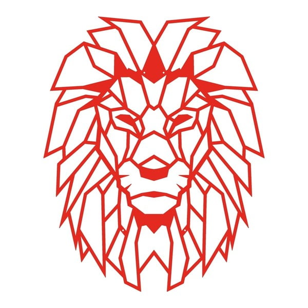 Červená kovová nástenná dekorácia Wall Decor Lion