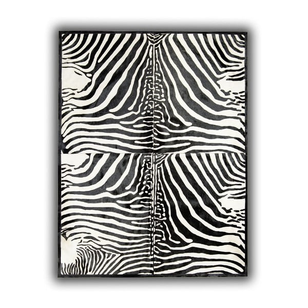 Koberec z pravej kože Zebra Printed, 140x200 cm