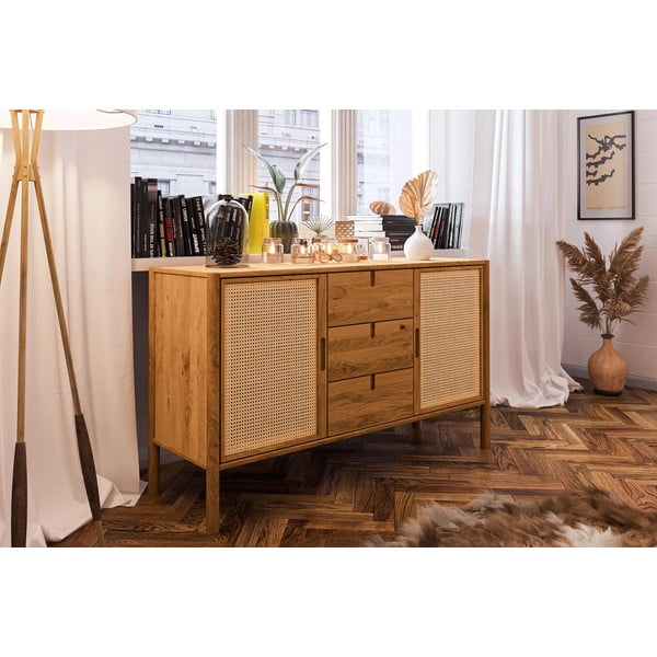 Nízka komoda z dubového dreva 142x84 cm Pola - The Beds-image-4