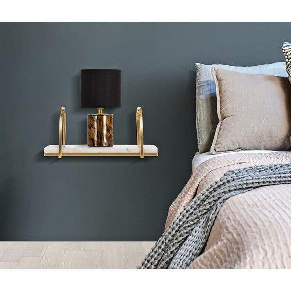 Biela/v zlatej farbe mramorová polica 40 cm Marble – Mauro Ferretti-image-1