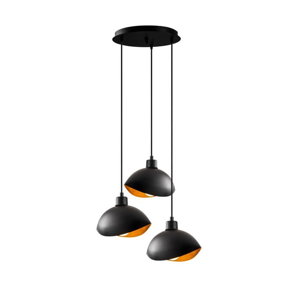 Čierne závesné svietidlo s kovovým tienidlom ø 50 cm Sivani – Opviq lights