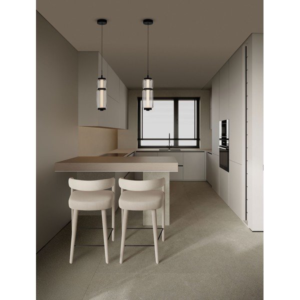 Matne čierne sklenené LED závesné svietidlo ø 12 cm Liesa – Nova Luce-image-2