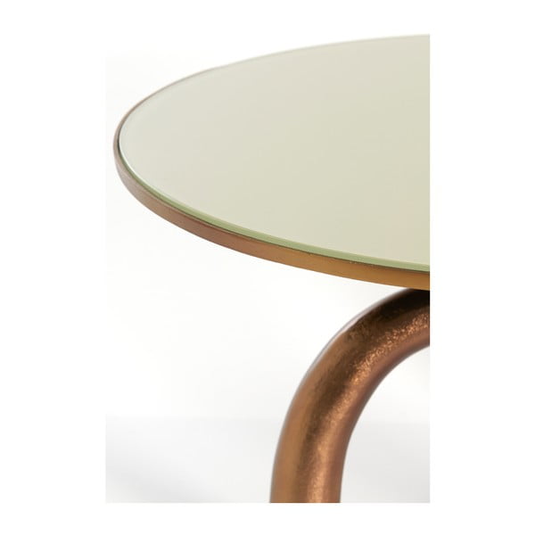 Sklenený okrúhly konferenčný stolík v bronzovej a béžovej farbe ø 76 cm Mello – Light & Living-image-2