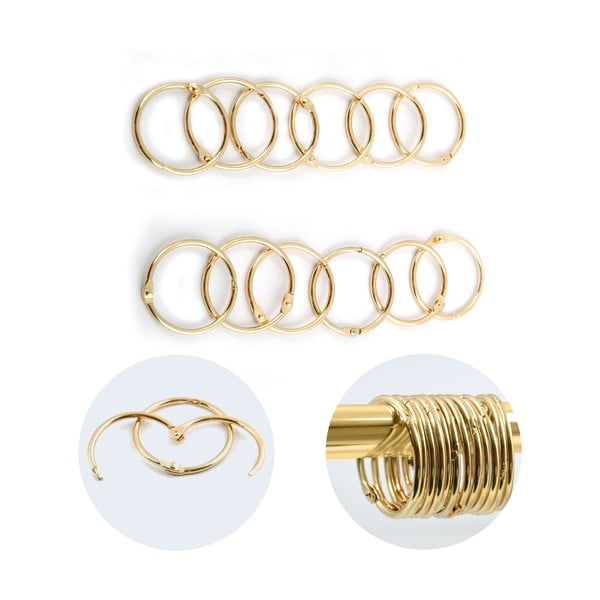 Matne zlaté krúžky k sprchovému závesu v súprave 12 ks Ringo Small – Spirella-image-4