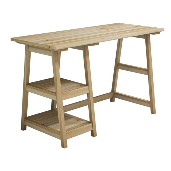 Pracovný stôl z borovicového dreva Perla Maple, 73,5 × 120 cm