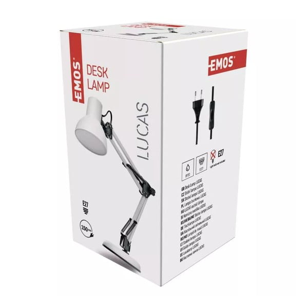 Biela stolová lampa (výška 48 cm) Lucas – EMOS-image-1