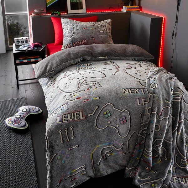 Detský vankúšik so svietiacim efektom z mikroplyšu Game Over – Catherine Lansfield-image-3