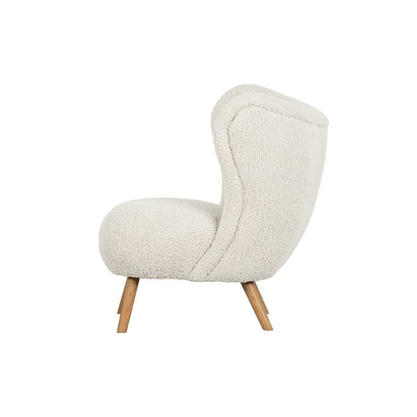 Krémové kreslo z textílie bouclé Celine – WOOOD-image-2