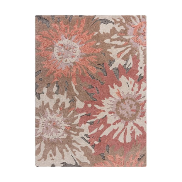Hnedo-ružový koberec Flair Rugs Soft Floral, 160 x 230 cm
