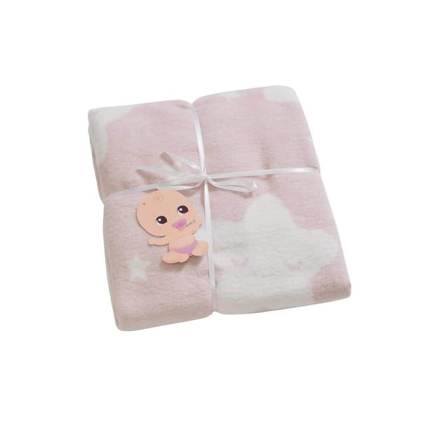 Ružová bavlnená detská deka 120x100 cm Baby Star - Mila Home