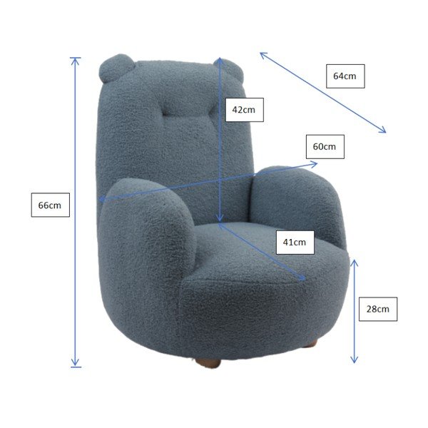 Béžové detské kresielko z textílie buklé Rocky – Vipack-image-3