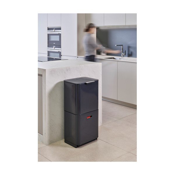 Grafitovosivý kôš na triedený odpad Joseph Joseph Totem Max, 60 l-image-2