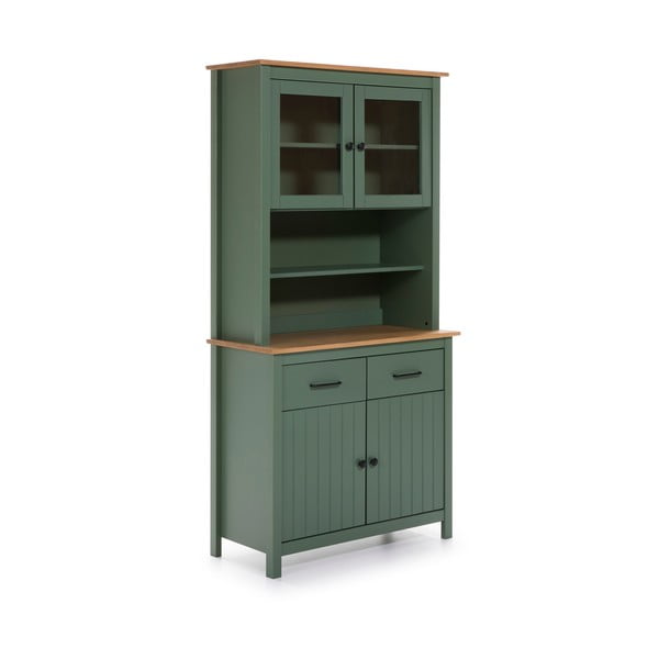 Zelená vitrína z borovicového dreva 90x180 cm Miranda – Marckeric-image-2