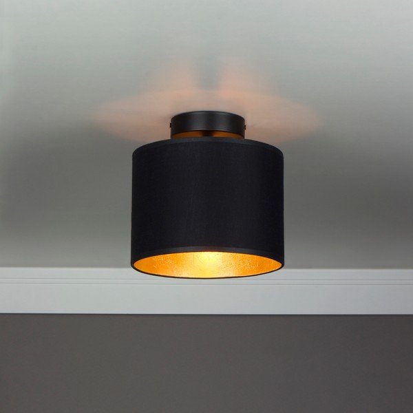Čierne stropné svietidlo s detailom v zlatej farbe Sotto Luce Mika XS CP, ⌀ 20 cm-image-1