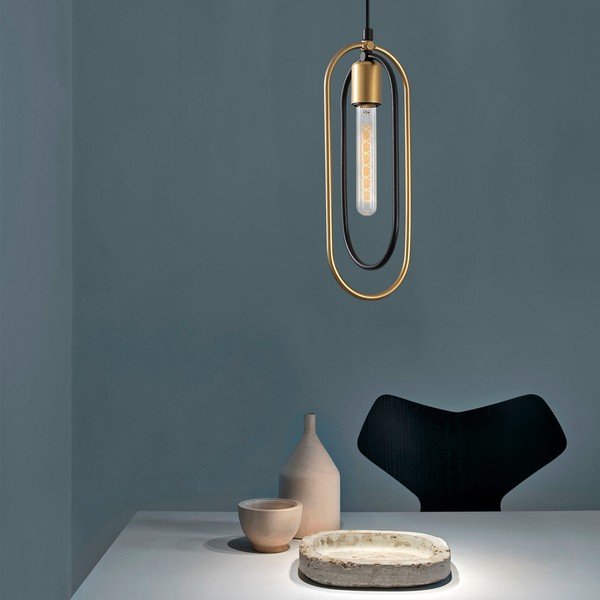 Závesné svietidlo v čierno-zlatej farbe Cerco – Opviq lights-image-1