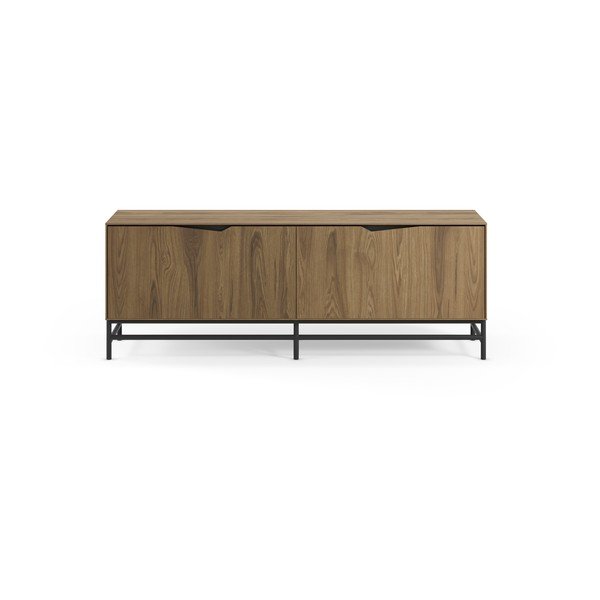 Čierny/v prírodnej farbe TV stolík v dekore duba 150x61x35 cm Aiden – Marckeric