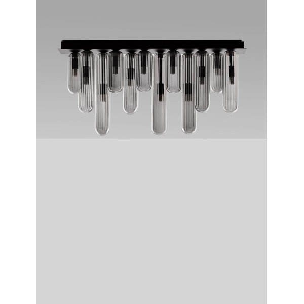 Sivé sklenené stropné svietidlo so skleneným tienidlom 10x72 cm Gustave – Nova Luce-image-2