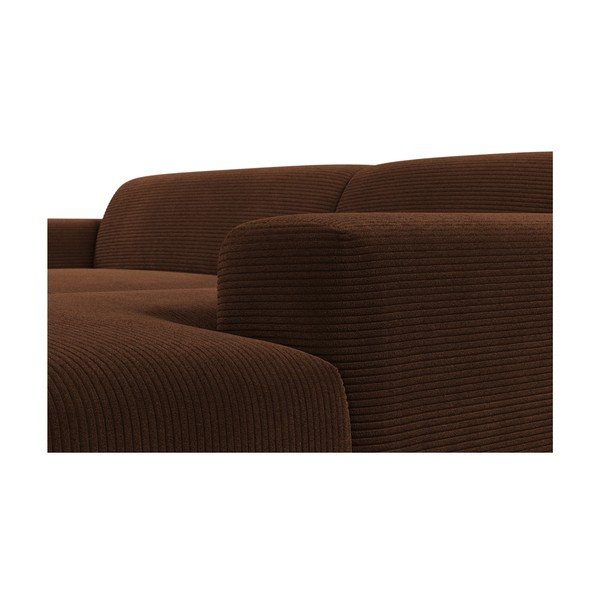 Hnedá menčestrová rohová pohovka Marie Claire Home Karen, 250 cm, pravý roh-image-1