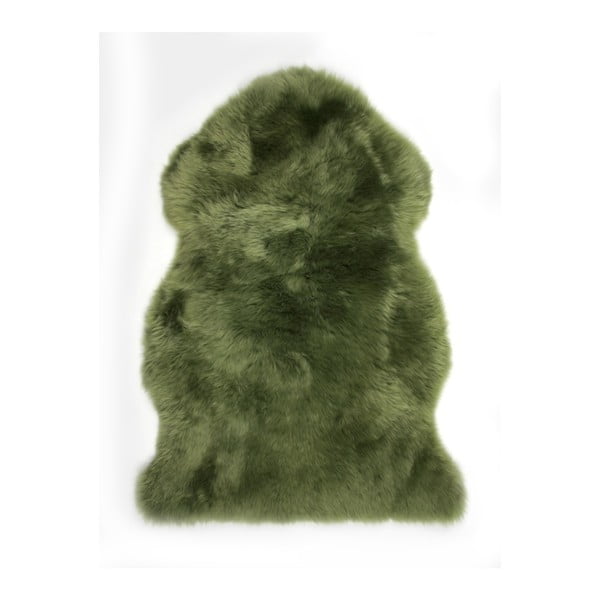 Zelený vlnený koberec z ovčej kožušiny Auskin Laren, 95 × 60 cm