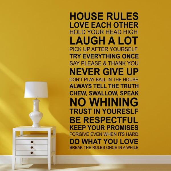 Samolepka na stenu Domáce pravidlá