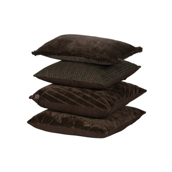 Hnedý dekoratívny vankúš BePureHome Velvet Coffee, 50 x 50 cm-image-1