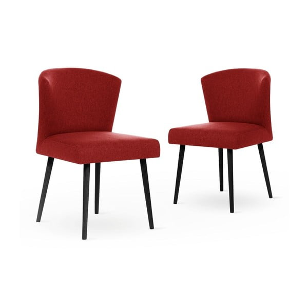 Sada 2 červených stoličiek s čiernymi nohami My Pop Design Richter