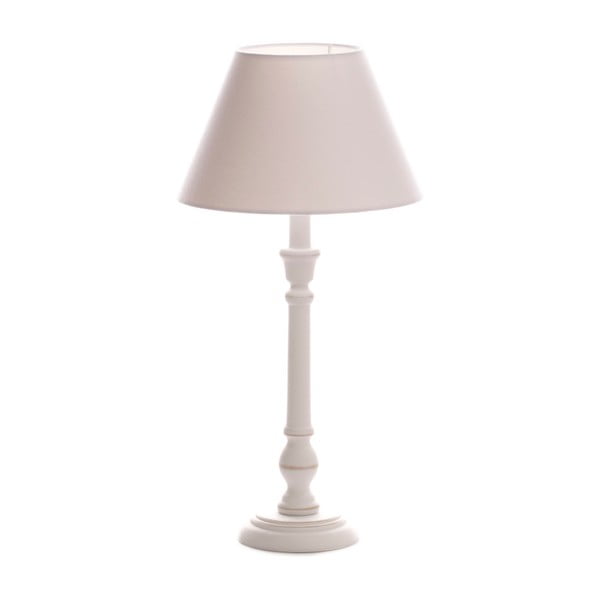 Biela stolová lampa Laura, biela lakovaná breza, Ø 25 cm