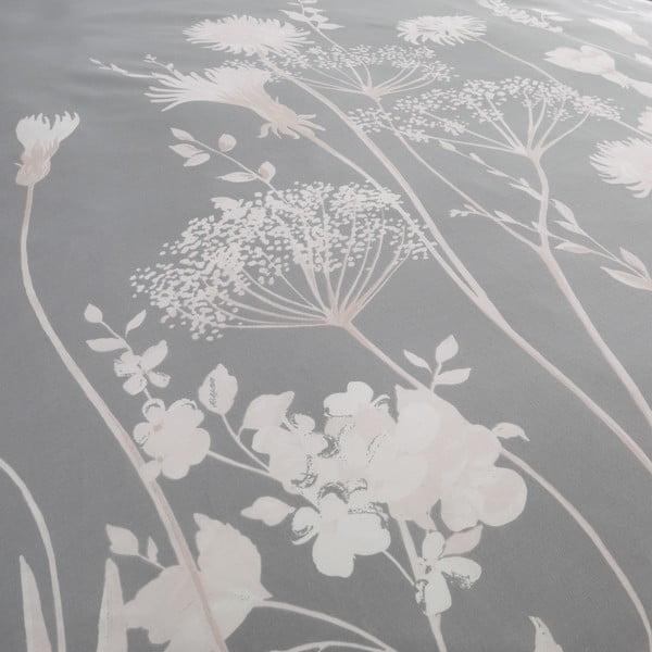 Sivé obliečky na dvojlôžko 200x200 cm Meadowsweet Floral – Catherine Lansfield-image-4