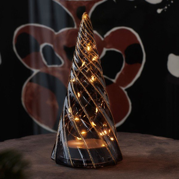 Čierna svetelná dekorácia na baterky ø 9,5 cm Vilma Tree – Sirius-image-1