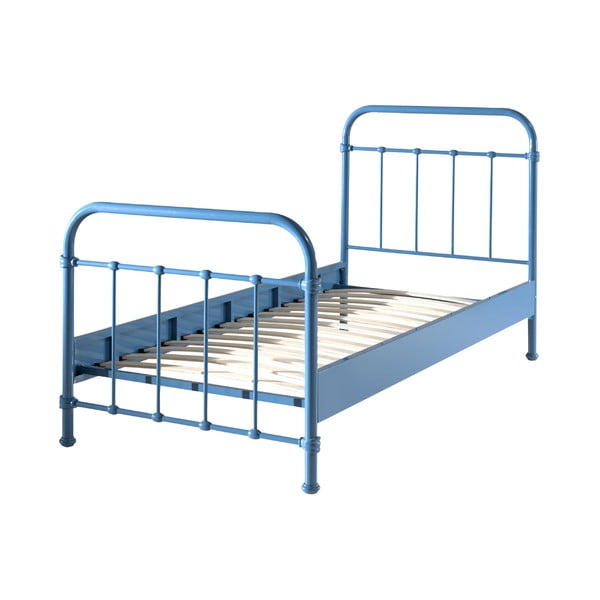 Modrá kovová detská posteľ Vipack New York, 90 × 200 cm-image-1