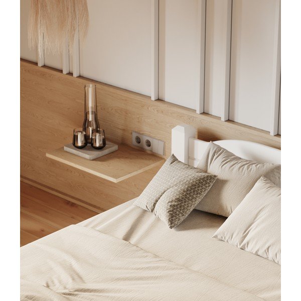Biela jednolôžková posteľ z borovicového dreva 90x200 cm Liva – Olivia Living-image-4