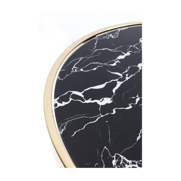 Čierny odkladací stolík s podnožím v zlatej farbe Kare Design San Remo Base, ø 46 cm-image-2