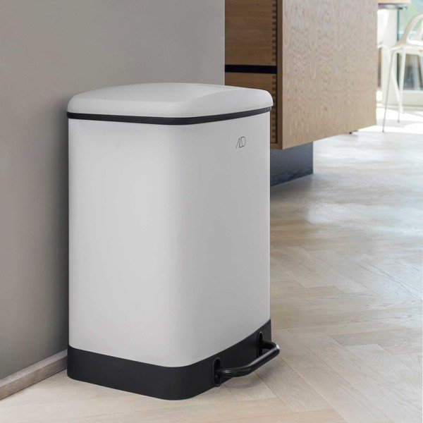 Biely kovový pedálový odpadkový kôš na triedený odpad 24 l Wonda – Mette Ditmer Denmark-image-1