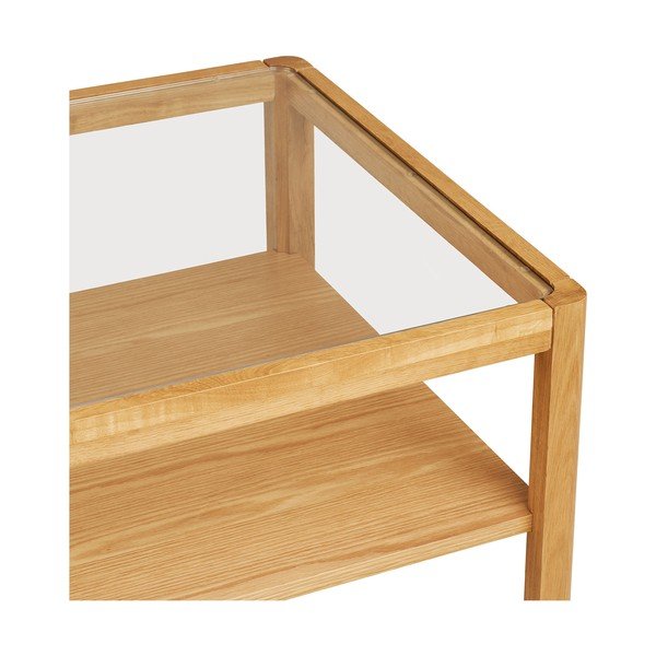 Konferenčný stolík so sklenenou doskou v prírodnej farbe 60x110 cm Lourmarin – House Nordic-image-3