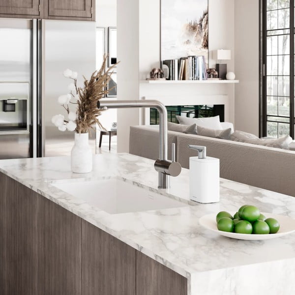 Biely oceľový dávkovač mydla 473 ml Pulse – simplehuman-image-1