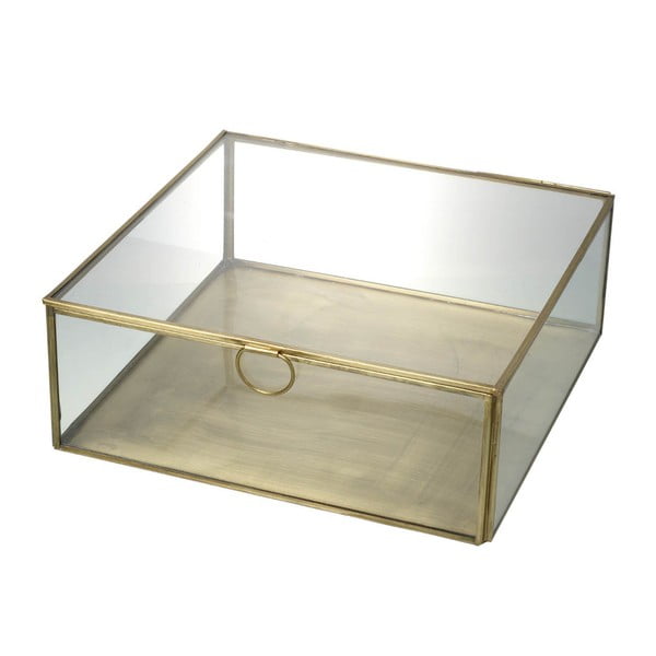 Sklenený box Parlane Gold Glass, 24 cm