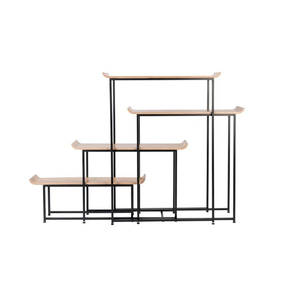 Bambusový regál v čierno-prírodnej farbe 114x148 cm Flodka – Zuiver-image-3