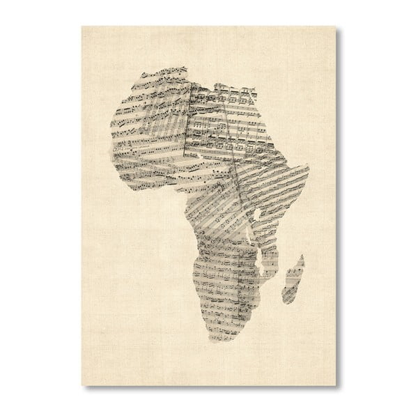 Plagát so sivou mapou Afriky Americanflat Music, 60  ×   42 cm