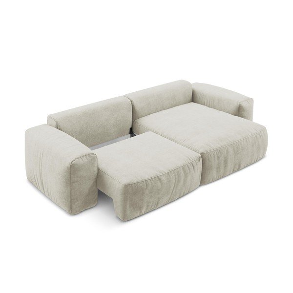 Béžová ženilková rozkladacia rohová pohovka (pravý roh/s leňoškou) Kuki – Makamii-image-4