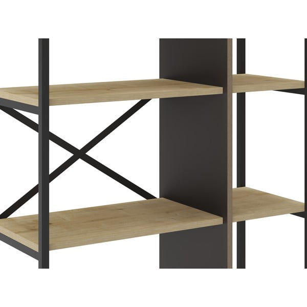 Knižnica v dekore duba v prírodnej farbe 87,5x175 cm Ara – Marckeric-image-4