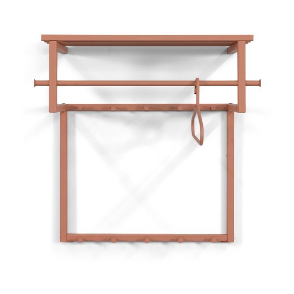 Kovový nástenný vešiak v lososovej farbe s poličkou 76 cm Rizzoli – Spinder Design-image-2