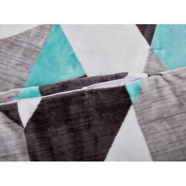 Sivo-tyrkysové obliečky na jednolôžko z mikroplyšu 140x200 cm Abstract – My House-image-2