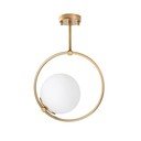 Biele/v mosadznej farbe stropné svietidlo so skleneným tienidlom 39x26 cm Dolunay – Opviq lights