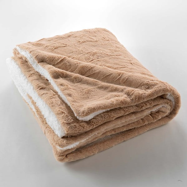 Svetlohnedá deka z mikroplyšu 180x220 cm Foxy – douceur d'intérieur